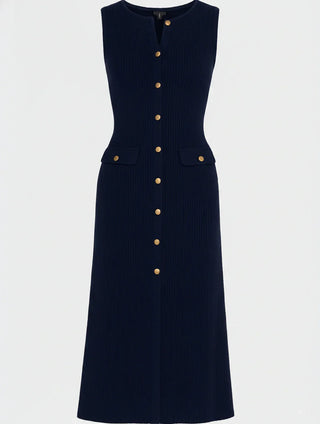 Women's Button-Front A-Line Midi Dress