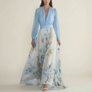 Women's Floral A-Line Maxi Dress