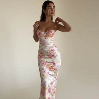 Women's Floral Bodycon Midi Dress