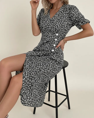 Women's Floral Wrap Midi Dress