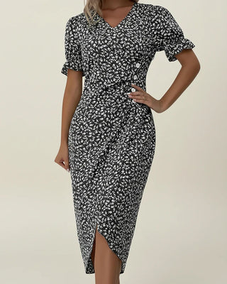Women's Floral Wrap Midi Dress