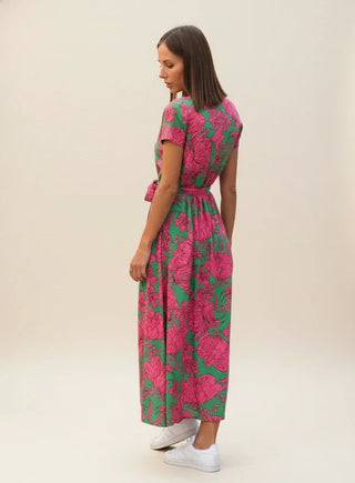 Women's Floral Wrap Midi Dress