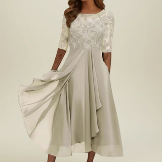 Women's Lace A-Line Midi Dress