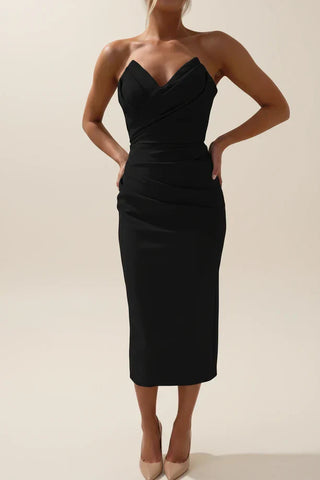 Women's Strapless Bodycon Midi Dress