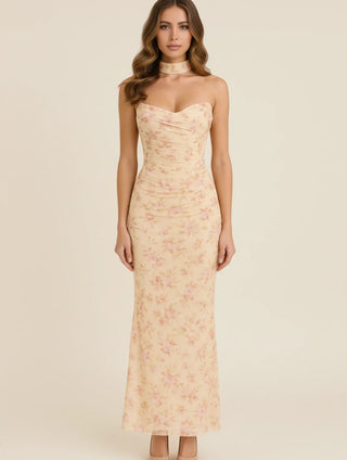 Women's Strapless Evening Maxi Dress