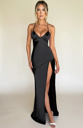 Women's Thigh-Slit Slip Maxi Dress