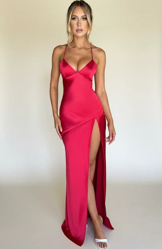 Women's Thigh-Slit Slip Maxi Dress