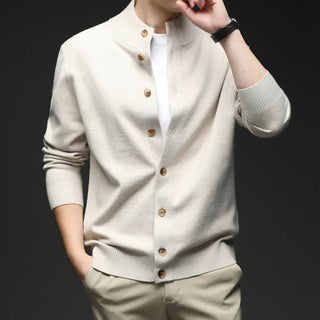 Men's Button-Down Ribbed Knit Sweater
