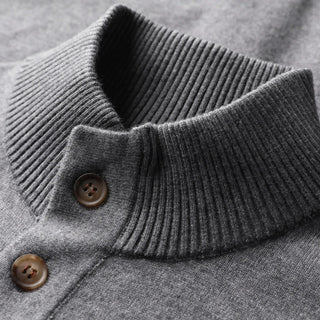 Men's Button-Down Ribbed Knit Sweater
