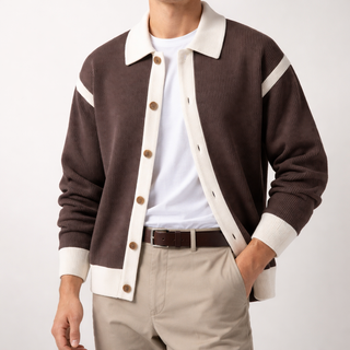 Men's Button-Front Sweater Jacket