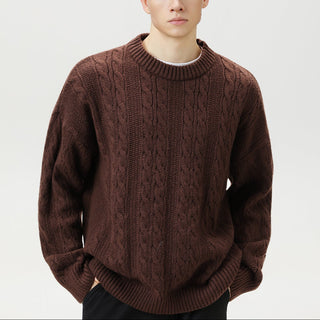 Men's Cable Knit Crew Neck Sweater