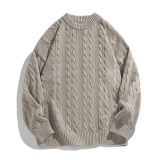 Men's Cable Knit Crew Neck Sweater