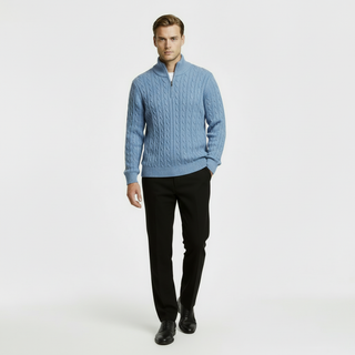 Men's Cable Knit Quarter Zip Sweater