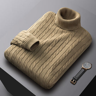 Men's Cable Knit Turtleneck Sweater