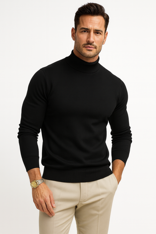 Men's Fitted Turtleneck Sweater