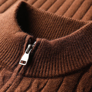 Men's Full Zip Cable Knit Sweater