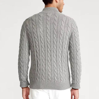 Men's Quarter-Zip Cable Knit Sweater
