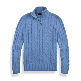 Men's Quarter-Zip Cable Knit Sweater