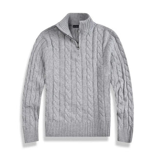 Men's Quarter-Zip Cable Knit Sweater