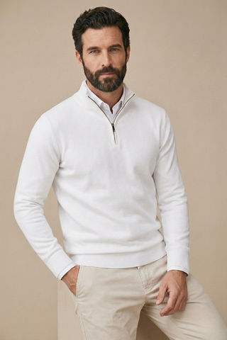 Men's Quarter-Zip Regular Fit Sweater