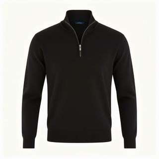 Men's Quarter-Zip Ribbed Knit Sweater