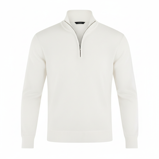 Men's Quarter-Zip Ribbed Knit Sweater