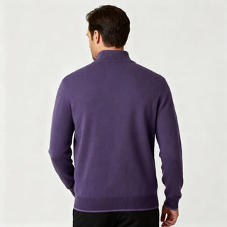 Men's Quarter-Zip Ribbed Knit Sweater