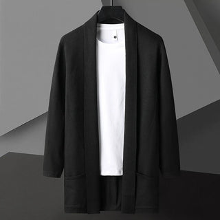 Men's Shawl Collar Open Front Sweater
