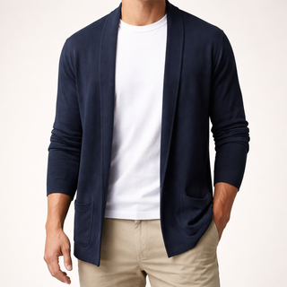 Men's Shawl Collar Open Front Sweater