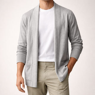 Men's Shawl Collar Open Front Sweater