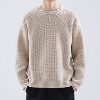 Men's Textured Crew Neck Sweater