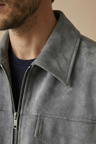 Men's Zip-Up Collared Jacket