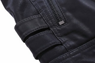 Men's Warm Stand Collar Biker Jacket