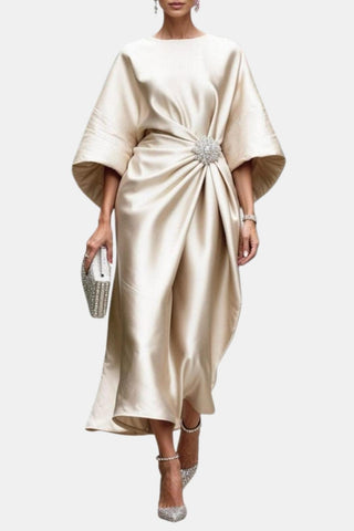 Women's Batwing Sleeve Wrap Midi Dress