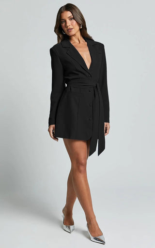 Women's Belted Blazer Mini Dress