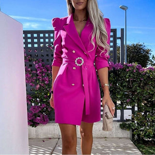Women's Belted Blazer Mini Dress