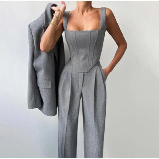 Women's Blazer Pant Suit Set