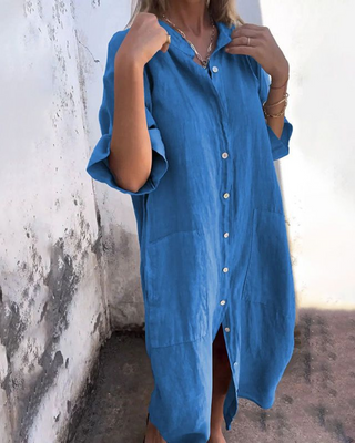 Women's Button-Down Midi Shirt Dress
