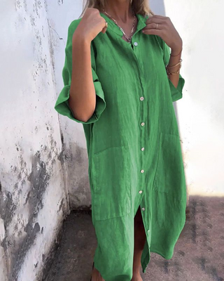 Women's Button-Down Midi Shirt Dress