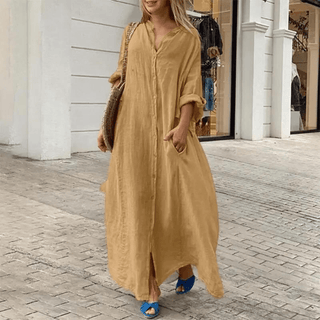 Women's Button-Down Shirt Maxi Dress