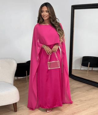Women's Draped Sleeve Satin Dress