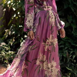Women's Floral A-Line Maxi Dress