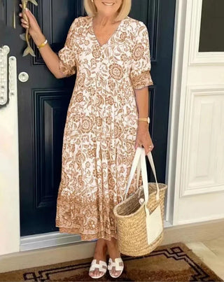 Women's Floral A-Line Midi Dress