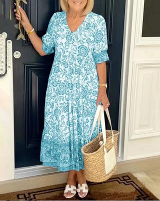 Women's Floral A-Line Midi Dress