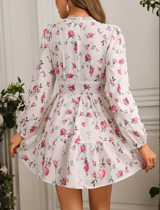 Women's Floral Long Sleeve Mini Dress