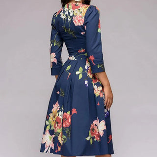 Women's Floral Print A-Line Midi Dress