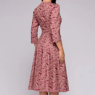 Women's Floral Print A-Line Midi Dress