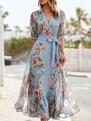 Women's Floral Wrap Maxi Dress