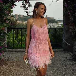 Women's Fringe Cocktail Mini Dress