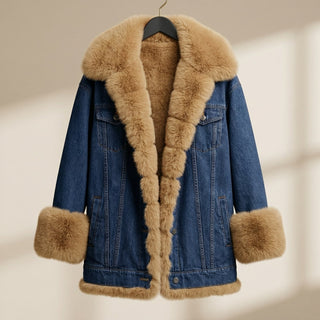 Women's Fur Collar Denim Jacket